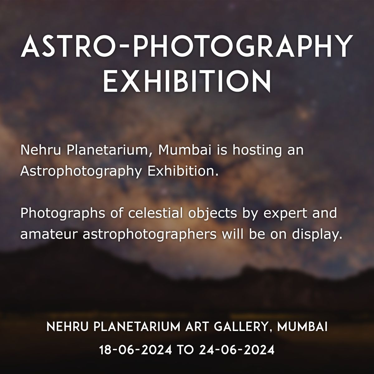 Nehru Planetarium Exhibition Invite