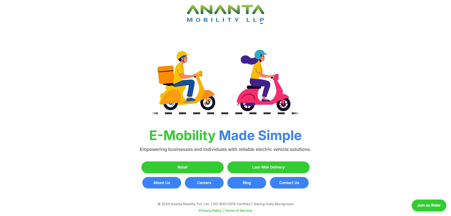 Ananta Mobility LLP homepage