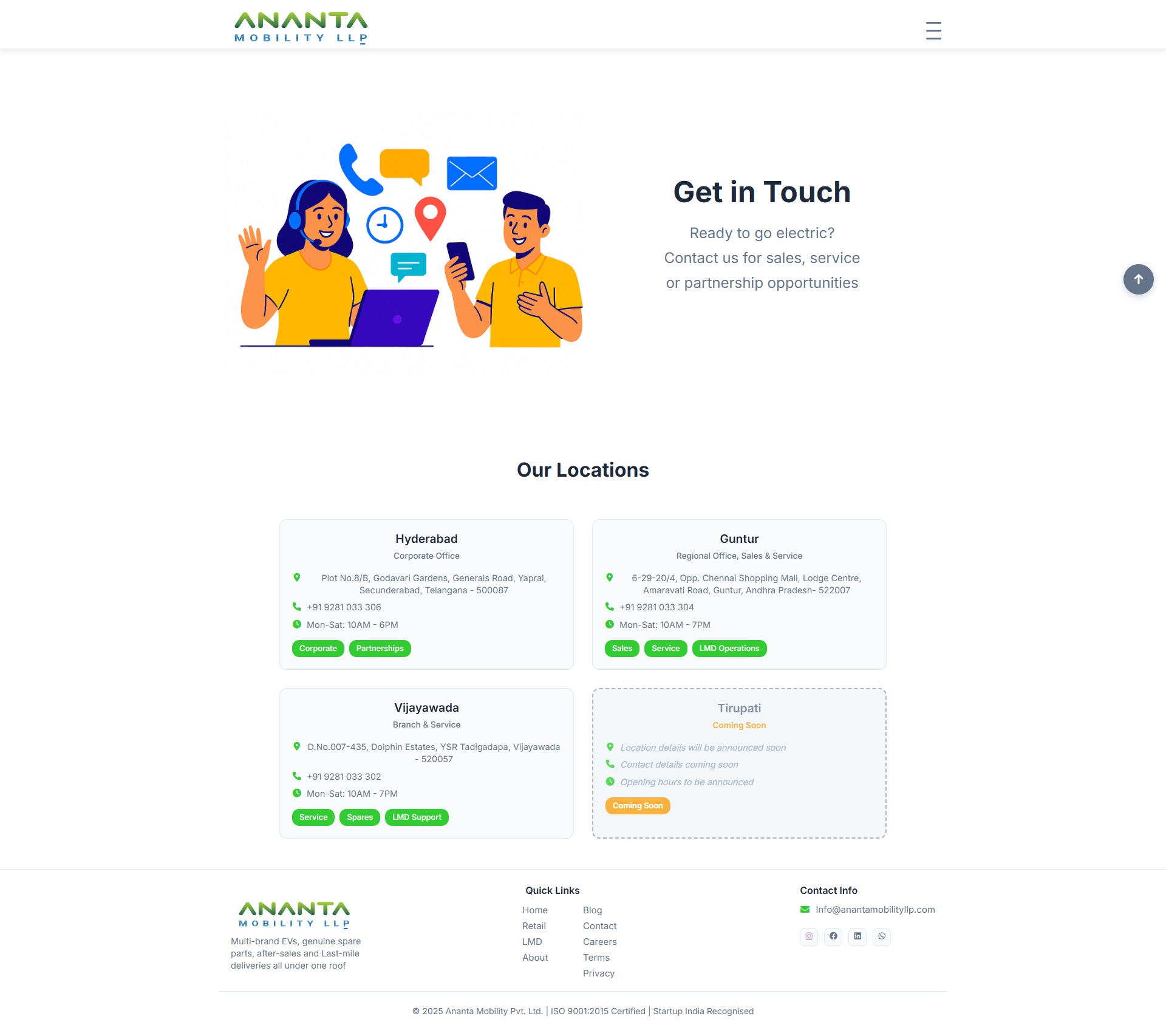 Ananta Mobility LLP screenshot