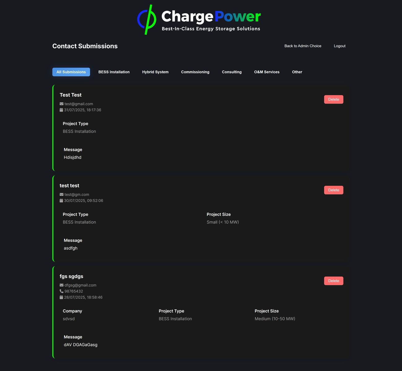 Charge Power Inc. screenshot